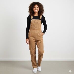 Aritzia Sunday Best Sz XS Tan Corduroy Straight Leg Casual Overalls